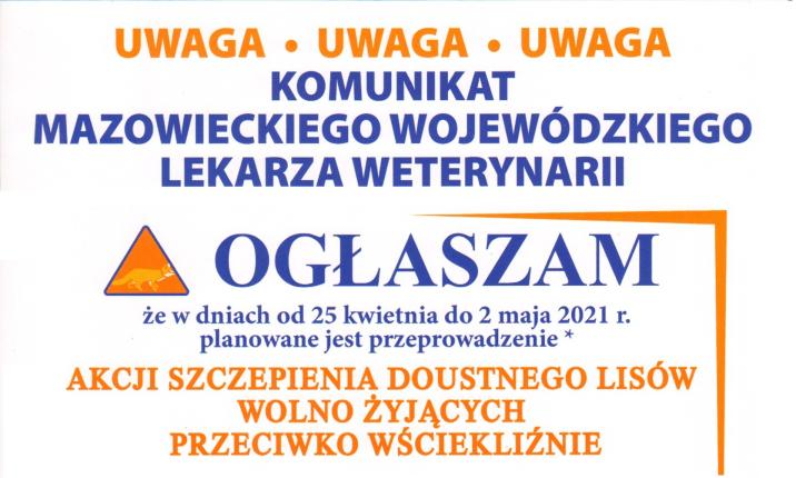 fragment&#x20;plakatu&#x20;informującego&#x20;o&#x20;szczepieniu&#x20;lisów